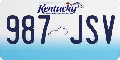 KY license plate 987JSV