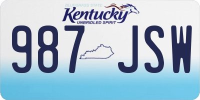 KY license plate 987JSW