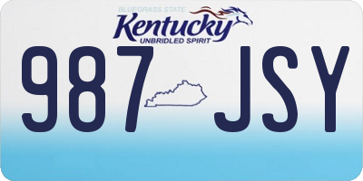 KY license plate 987JSY