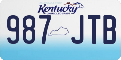 KY license plate 987JTB