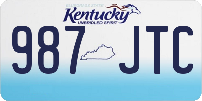 KY license plate 987JTC
