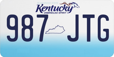 KY license plate 987JTG