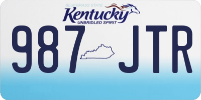 KY license plate 987JTR