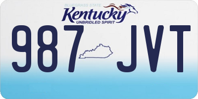 KY license plate 987JVT