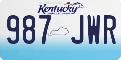 KY license plate 987JWR
