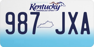 KY license plate 987JXA