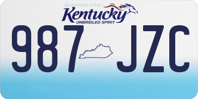 KY license plate 987JZC