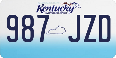 KY license plate 987JZD