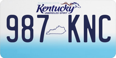 KY license plate 987KNC