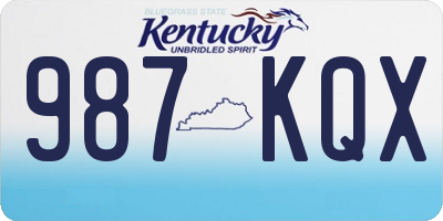 KY license plate 987KQX
