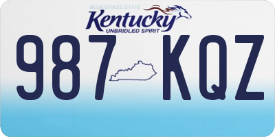 KY license plate 987KQZ