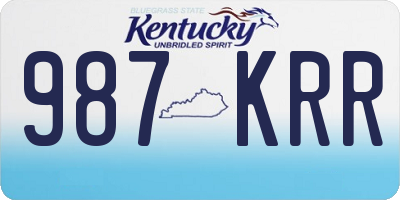 KY license plate 987KRR