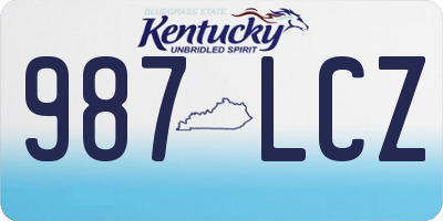 KY license plate 987LCZ