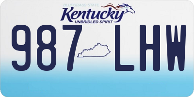 KY license plate 987LHW