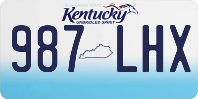KY license plate 987LHX