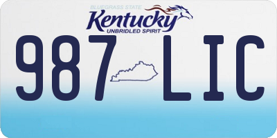 KY license plate 987LIC