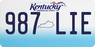 KY license plate 987LIE