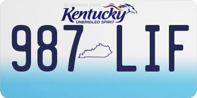 KY license plate 987LIF