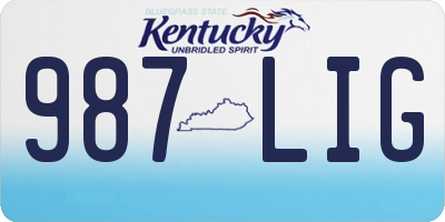 KY license plate 987LIG