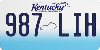 KY license plate 987LIH