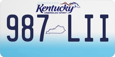 KY license plate 987LII