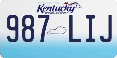 KY license plate 987LIJ