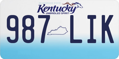 KY license plate 987LIK