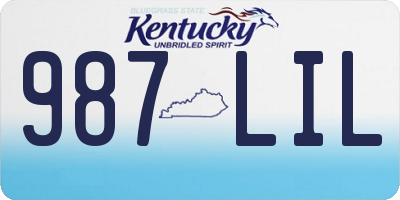 KY license plate 987LIL