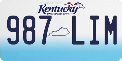 KY license plate 987LIM