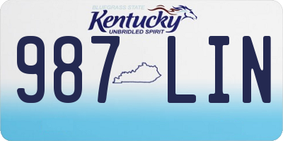 KY license plate 987LIN