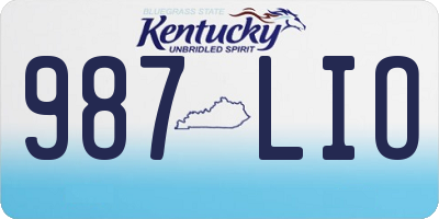 KY license plate 987LIO