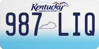 KY license plate 987LIQ