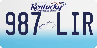 KY license plate 987LIR