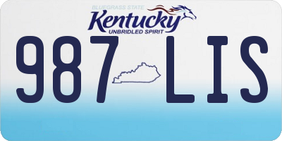KY license plate 987LIS