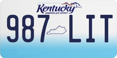 KY license plate 987LIT