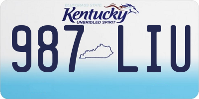 KY license plate 987LIU