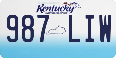 KY license plate 987LIW