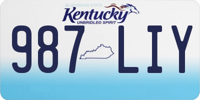 KY license plate 987LIY