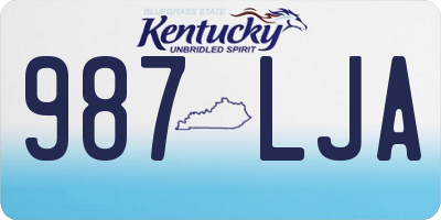 KY license plate 987LJA