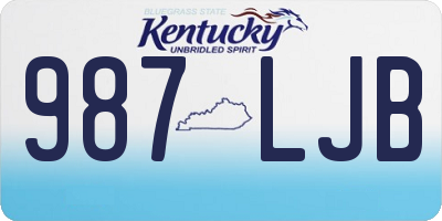 KY license plate 987LJB