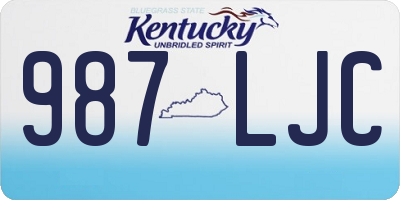 KY license plate 987LJC