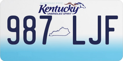 KY license plate 987LJF