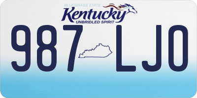 KY license plate 987LJO