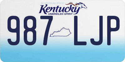 KY license plate 987LJP