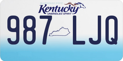 KY license plate 987LJQ