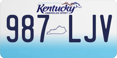 KY license plate 987LJV