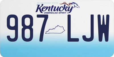 KY license plate 987LJW
