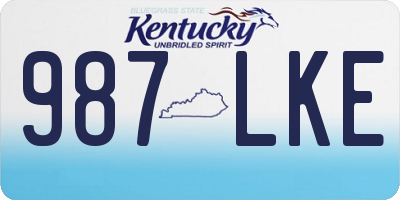 KY license plate 987LKE