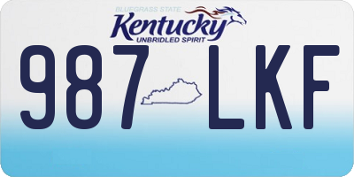 KY license plate 987LKF