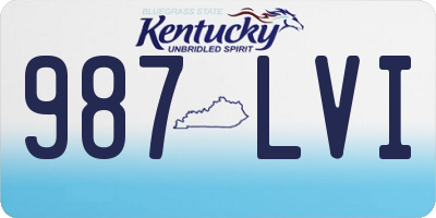 KY license plate 987LVI